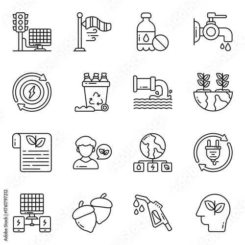 Set of Nature Line Icons
