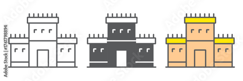 Solomon temple in Jerusalem line icon, religion and hebrew, jewish tabernacle sign, vector graphics, a linear pattern on a white background. editable stroke