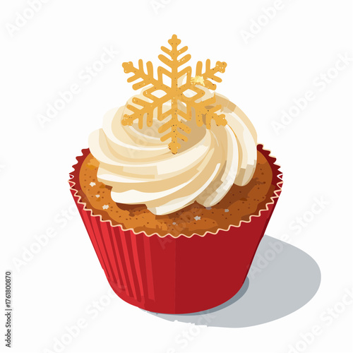 Cupcake festif en design isométrique