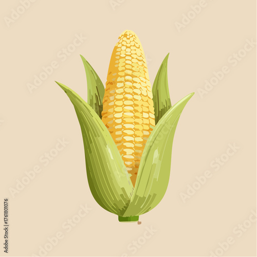 Épis de maïs dorés stylisés en 3D