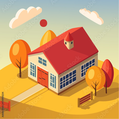 Illustration vectorielle rurale de saison