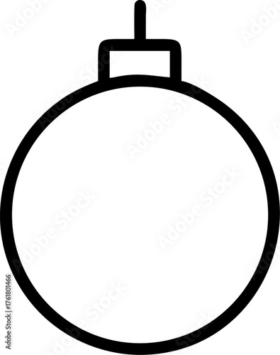Plain Christmas Bauble Outline Icon ornament decoration