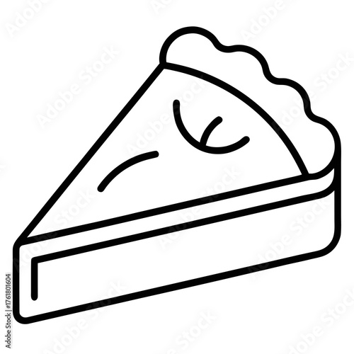 Slice of Pie Icon With Wavy Crust pie slice dessert