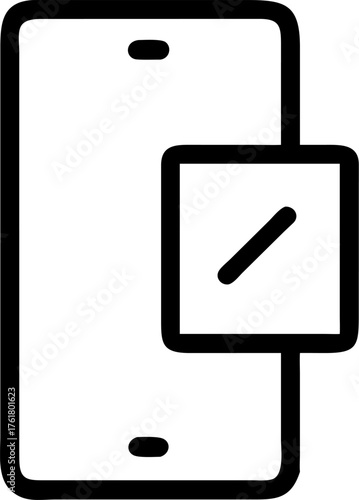 Smartphone with notification icon on white background Keywords: smartphone, phone, mobile