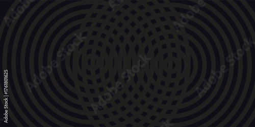 Blue abstract background with glowing circles. Swirl circular lines pattern. Geometric spiral. Twirl element. Modern graphic design. Futuristic technology concept.