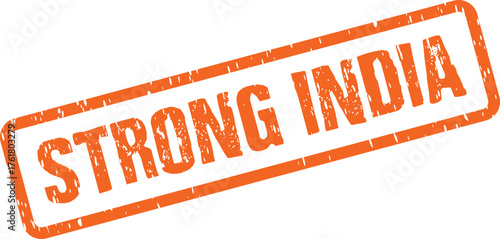 Emphasizing a strong and resilient India with this impactful orange stamp highlighting national power