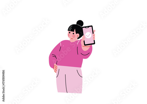 スマホを操作する女性