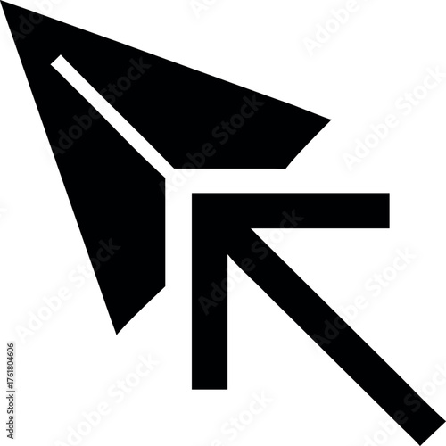 Modern cursor icon abstract design geometric pointer symbol for digital interfaces and navigation