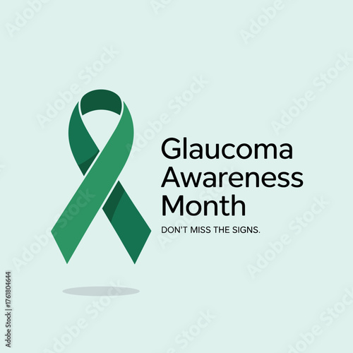 Minimalist Green Ribbon for Glaucoma Awareness Month