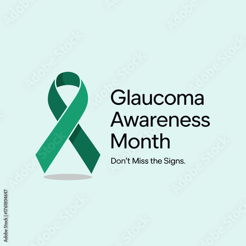 Minimalist Green Ribbon for Glaucoma Awareness Month