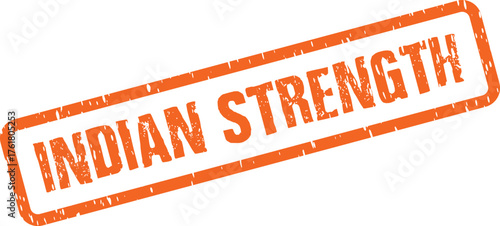 Powerful Orange Grunge Stamp Design Highlighting Indian Strength and National Resilience