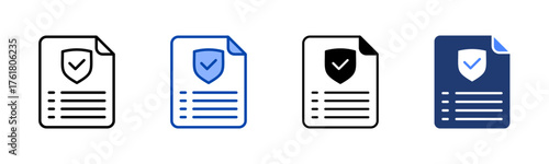 Document icon set multiple style collection