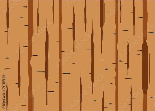 Aged Birch Wooden Wall Illustration