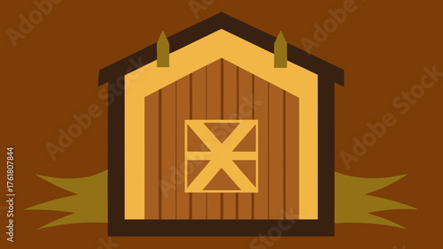 Aged Farmhouse Wood Panel Illustration