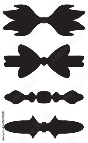 Silhouette Collection of Geometric Symmetrical Decorative Elements.