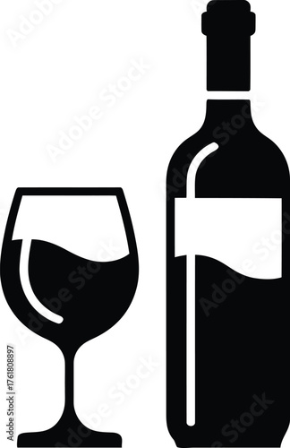 Illustration of Dark Fluid in a Container and Glass Still Refreshment Beverage Art