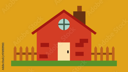 rustic farmhouse wall surface illustration