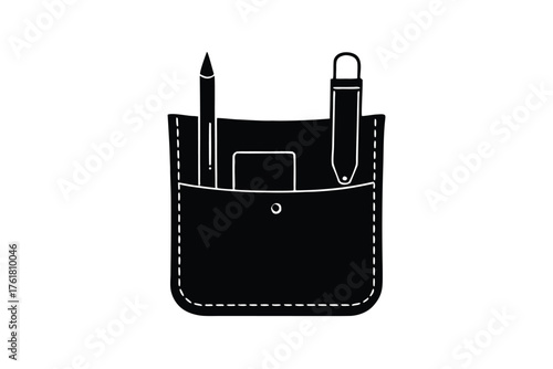 Pocket organizer with pencil, pen, and eraser stationery tools