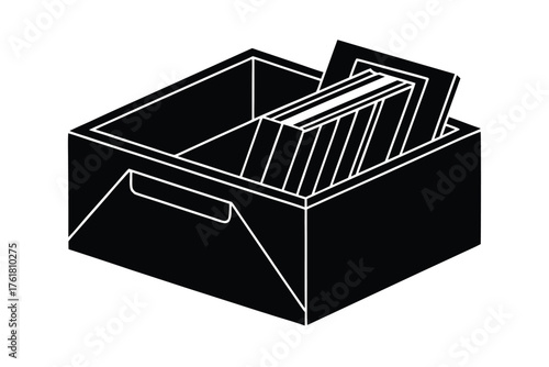 Document storage box icon for organization and filing system