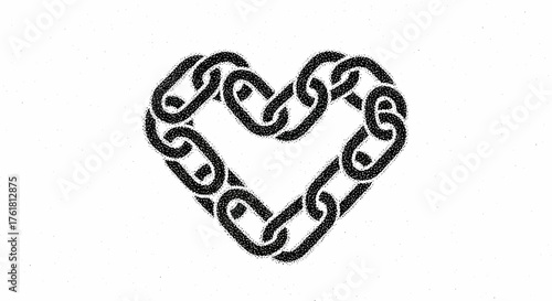 Chain heart illustration expressing interconnectedness and unbreakable bond