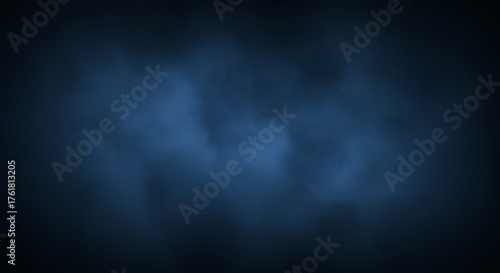 Dark blue abstract background with soft cloud-like formations and subtle gradient lighting