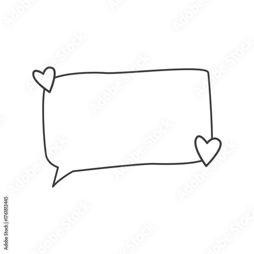 Speech bubble line art vector icon, speech balloon, chat bubble, line bubble chat