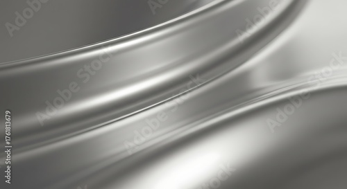 Abstract metallic surface with smooth curved lines and reflective texture