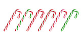 Vector realistic candy cane isolated on transparent background for New Year and Christmas decor.