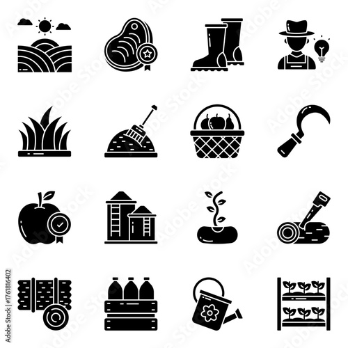 Set of Agro Solid Icons