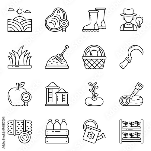 Set of Agro Linear Icons
