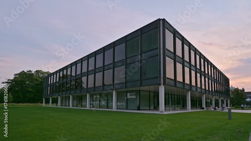 Plenum of the State Parliament (Landtag) in Stuttgart, Germany – Modern Architecture at Dusk