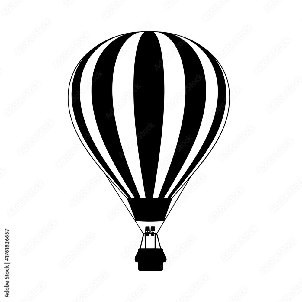 Naklejka premium Hot Air Balloon Outline isolated on a transparent background