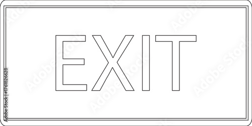 Emergency Exit line art Icon. illustration of running man and exit door sign. Escape and evacuation symbol. Various exit sign isolated white background.Evacuation and relocation of people to safety. 