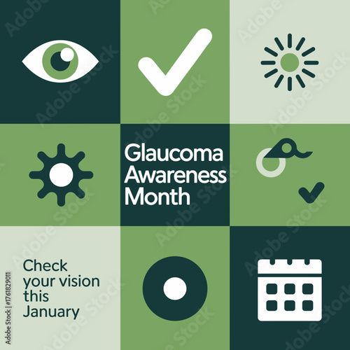 Modern Color Block Poster for Glaucoma Awareness Month