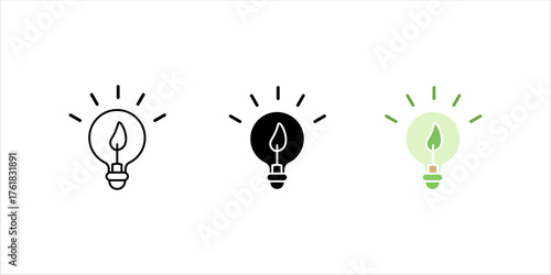 Renewable Energy icon set multiple style collection icon . vector illustration, pictogram isolated on white background. color editable	
