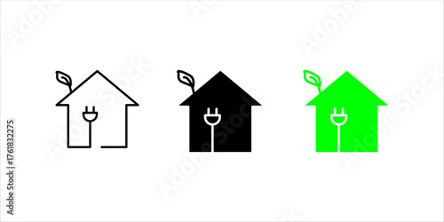 line icons of energy efficiency and saving. Outline symbol collection. Editable vector stroke. 256x256 Pixel Perfect scalable	
