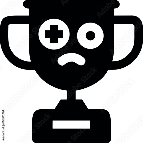 Sad trophy icon symbolizing loss or disappointment in competition and games