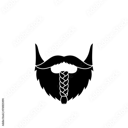 Black braided beard and mustache design for No Shave November  