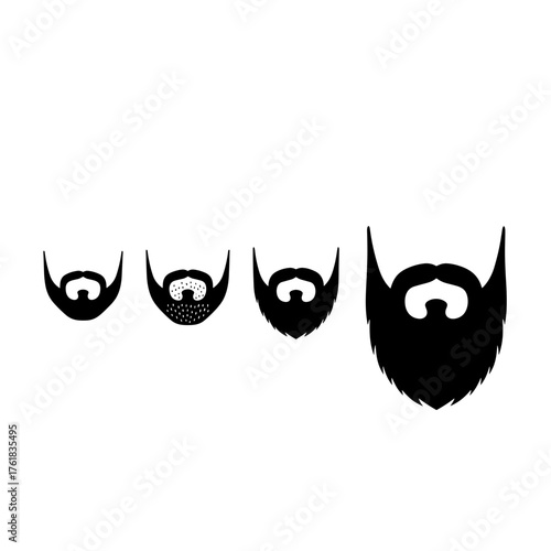 Stages of beard growth in black silhouette style for No Shave November  