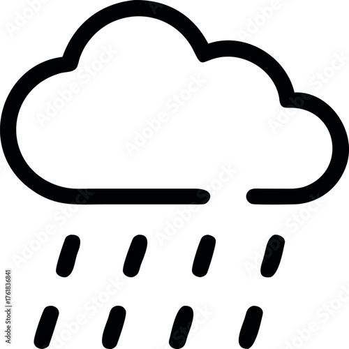 Simple cloud icon symbolizing rainfall weather forecast precipitation element
