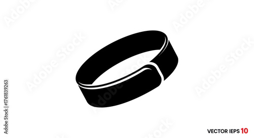 Black fitness tracker bracelet with adjustable strap.