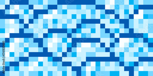 Pixel vector blue Sky background. Trendy abstract Pixel art summer Sky background. Perfect Summer wallpaper retro game interface decor. EPS 10