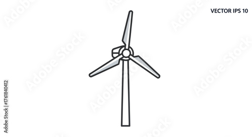 Wind Turbine Icon: Clean Energy Generation.