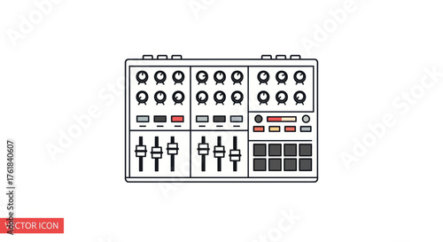 Modern Electronic Music Production Controller with Pads and Faders.