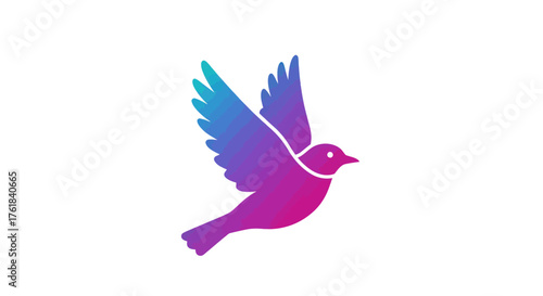 Vibrant Gradient Flying Bird Illustration Logo Design.
