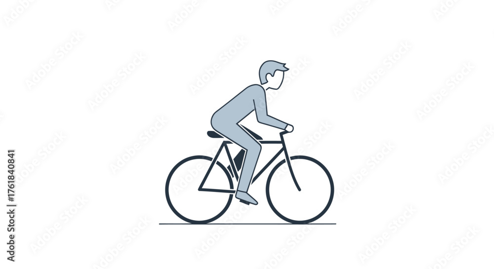 Fototapeta premium Stylized illustration of a person riding a bicycle.