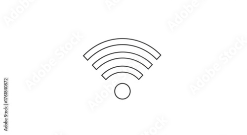 Wifi icon, representing wireless internet connection and network signal, vector illustration simple line art