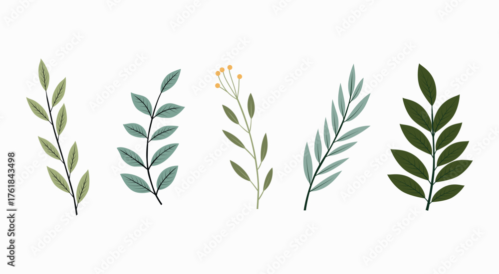 Fototapeta premium Colorful leaves illustration design