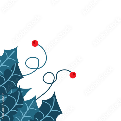 Christmas Holy Leaf Corner