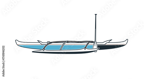 Outrigger Canoe: Traditional Watercraft with Stabilizing Float.